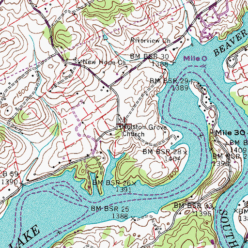 Topographic Map of Holston Grove Church, TN