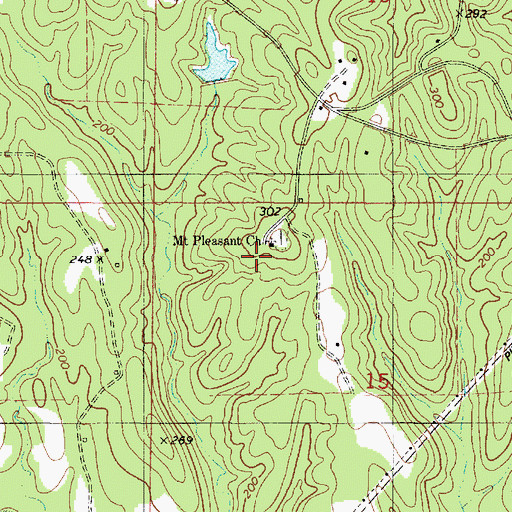 Topographic Map of Mount Pleasant School (historical), AL