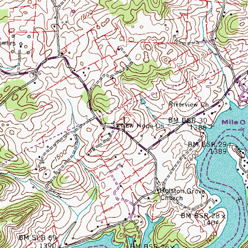 Topographic Map of New Hope Missionary Baptist Church, TN