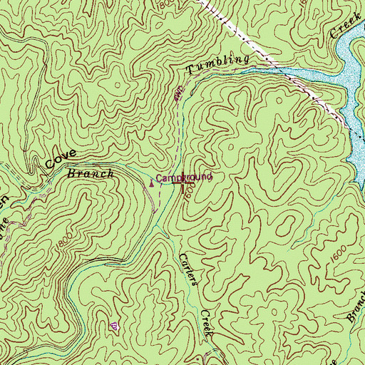 Topographic Map of Payne Branch, TN