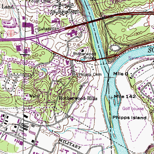 Topographic Map of Phipps Cemetery, TN