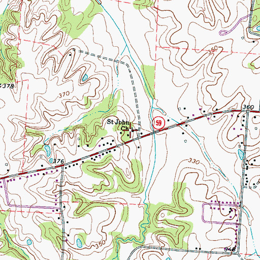 Topographic Map of Saint John Church, TN