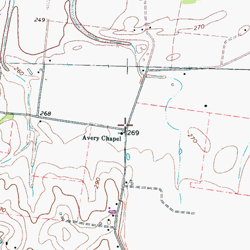Topographic Map of Avreet School (historical), TN