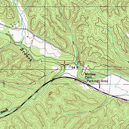 Topographic Map of Stoeball Branch, TN