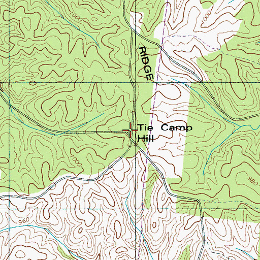 Topographic Map of Tie Camp Hill, TN