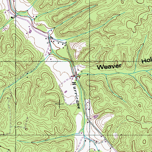 Topographic Map of Weaver Hollow, TN