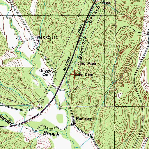 Topographic Map of Cole Cemetery, TN