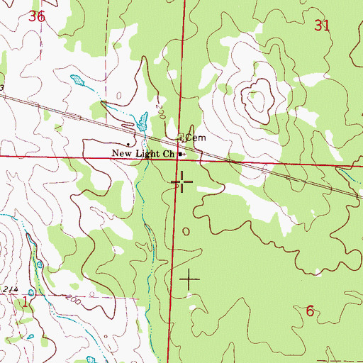 Topographic Map of New Light School (historical), AL