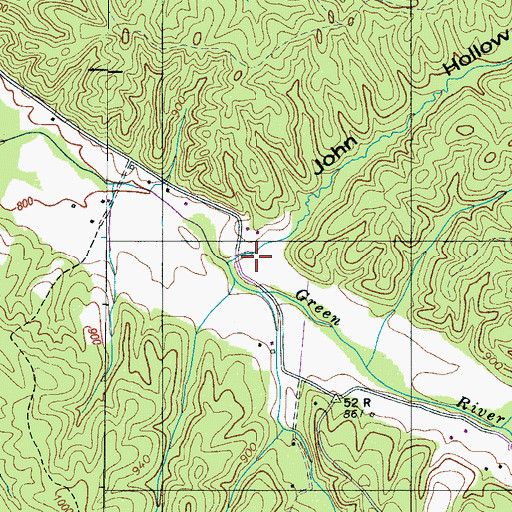 Topographic Map of John Hollow, TN