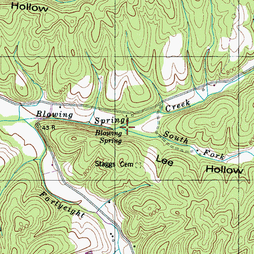 Topographic Map of Lee Hollow, TN