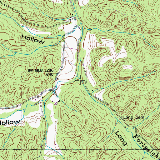Topographic Map of Long Hollow, TN