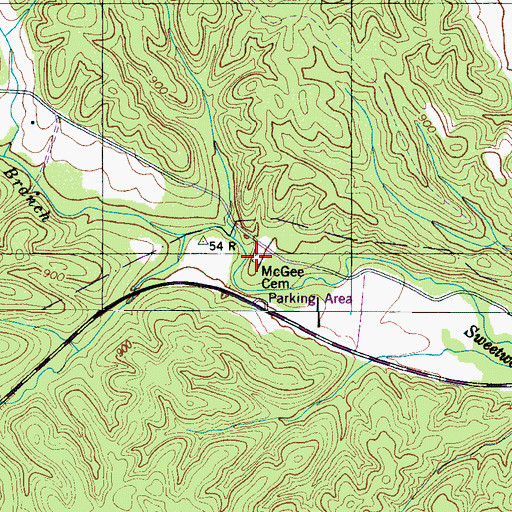 Topographic Map of McGee Cemetery, TN
