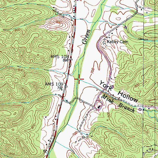 Topographic Map of Mink Branch, TN