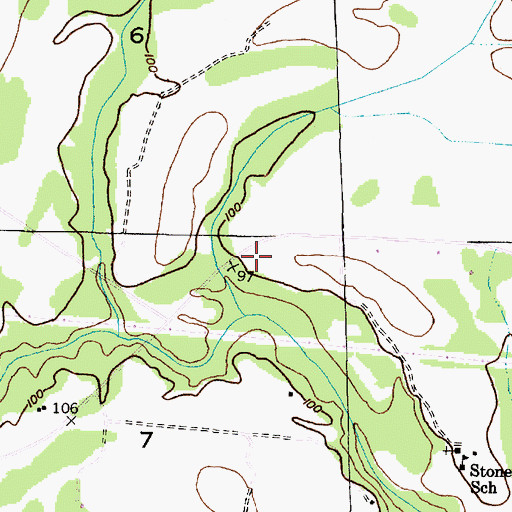 Topographic Map of Nutbush Plantation (historical), AL