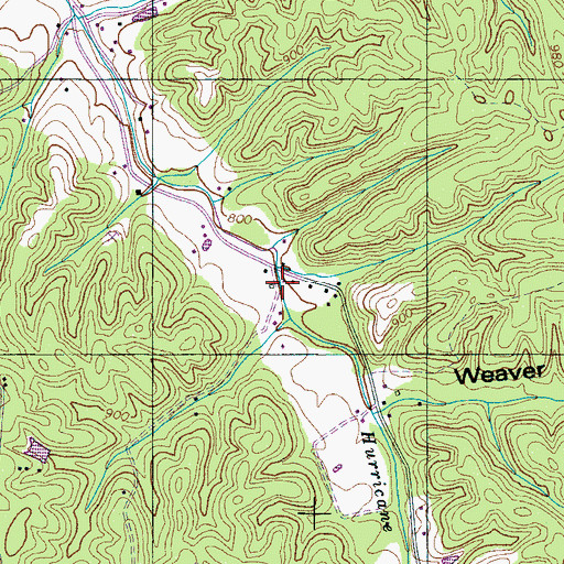 Topographic Map of Hurricane School (historical), TN
