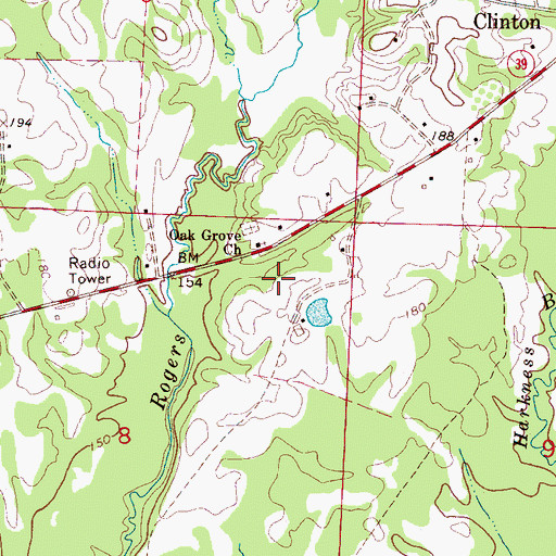 Topographic Map of Oak Grove School, AL