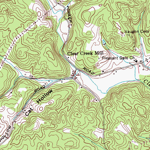 Topographic Map of Cat Hollow, TN