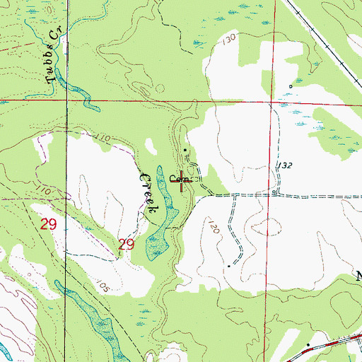 Topographic Map of Oak Hill Plantation (historical), AL