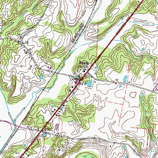Topographic Map of Enon, TN