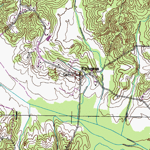 Topographic Map of Ephesus Cemetery, TN