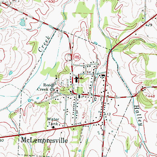 Topographic Map of McLemoresville Cemetery, TN