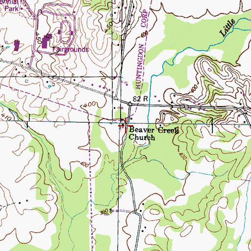 Topographic Map of Mount Zion, TN