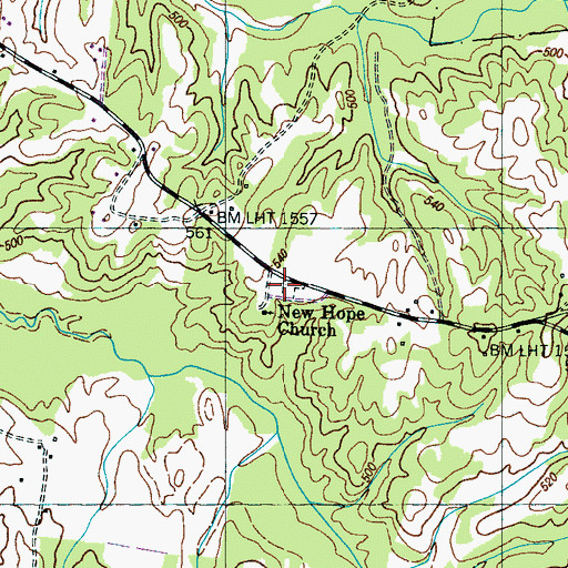 Topographic Map of New Hope Cemetery, TN