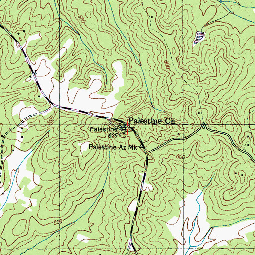 Topographic Map of Palestine Cemetery, TN