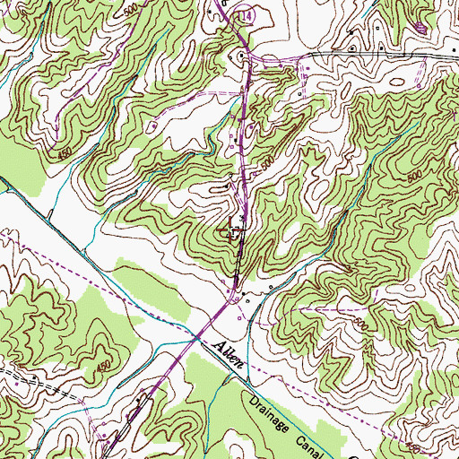 Topographic Map of Pisgah Cemetery, TN