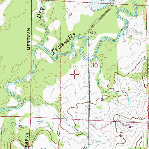 Topographic Map of Old Factory (historical), AL