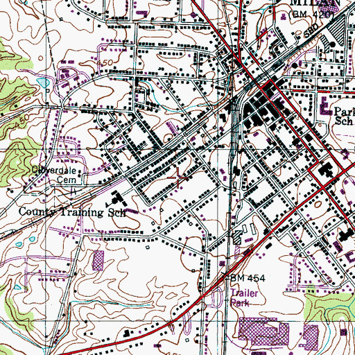 Topographic Map of Phillips Chapel Church, TN