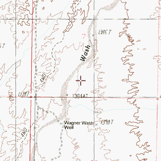 Topographic Map of Wagner Wash Well, AZ