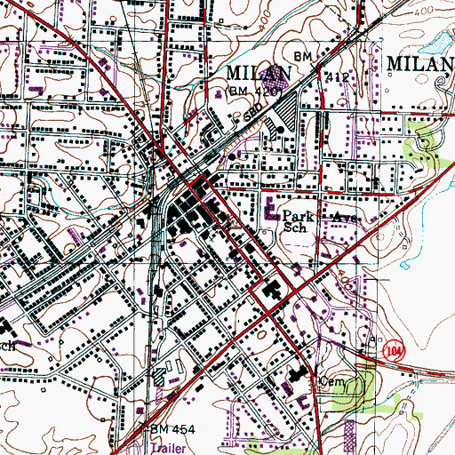 Topographic Map of Tabernacle Living God Church, TN