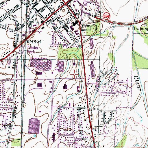 Topographic Map of Trostel Field, TN