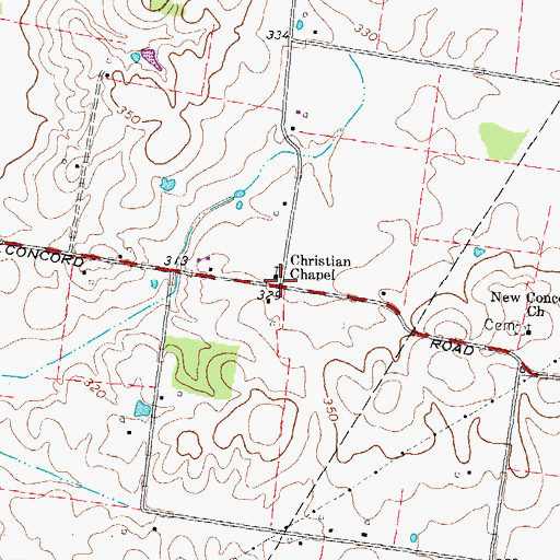 Topographic Map of Christian Chapel, TN
