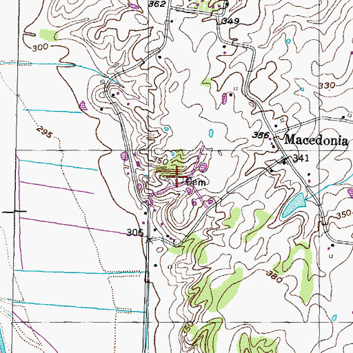 Topographic Map of Macedonia Cemetery, TN