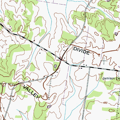 Topographic Map of Cross Roads, TN