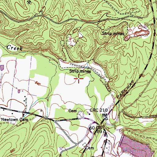Topographic Map of Napier Furnaces Historic District, TN