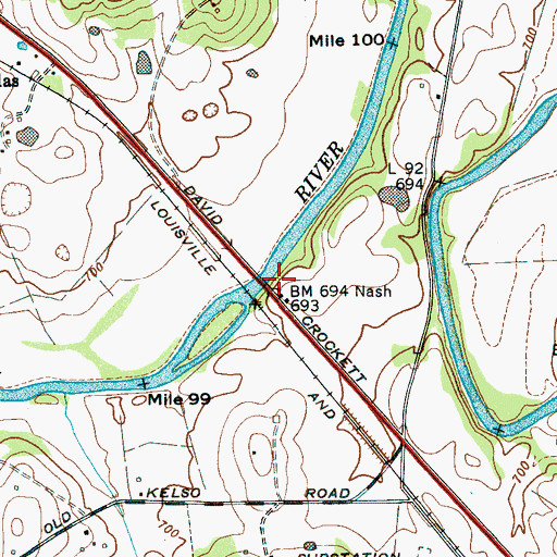 Topographic Map of Harms Mill Hydroelectric Station, TN