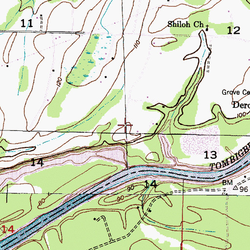 Topographic Map of Parkers Fish Camp, AL