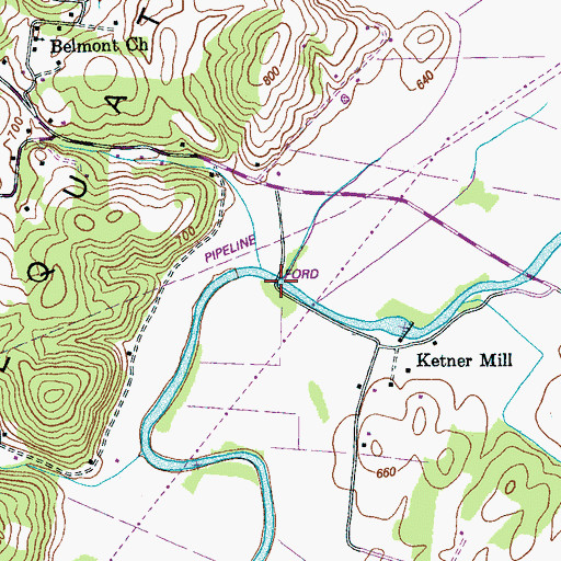 Topographic Map of Ketners Bridge, TN