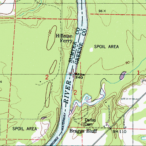 Topographic Map of Phillips Bar, AL