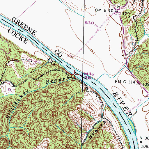 Topographic Map of Stillhouse Branch, TN