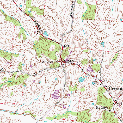 Topographic Map of Antioch Church, TN