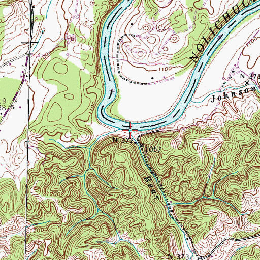 Topographic Map of Bear Creek, TN