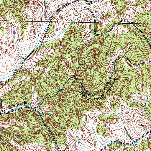 Topographic Map of Byrd Holt Hollow, TN