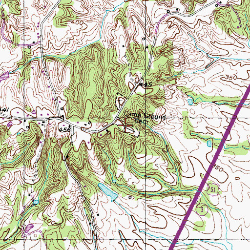 Topographic Map of Camp Ground Cemetery, TN