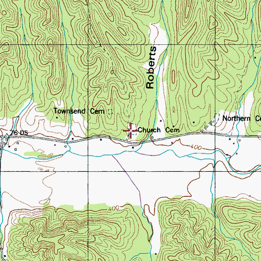Topographic Map of Church Cemetery, TN