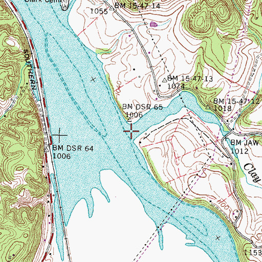 Topographic Map of Clay Creek, TN
