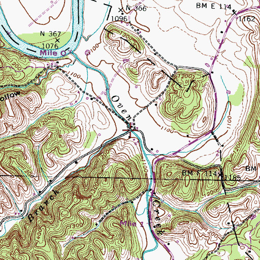 Topographic Map of Goodwater Branch, TN